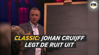 Johan Cruijff legt op iconische wijze de ruit uit