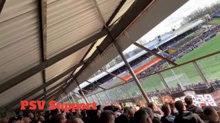 PSV-fans zingen nieuw liedje op bezoek bij VVV-Venlo